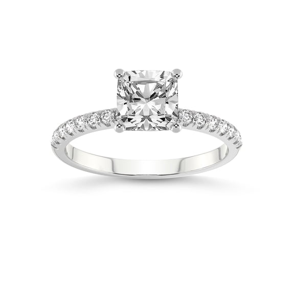 2 Carat IGI Certified Cushion Shape Lab Grown Diamond Engagement Ring | 14K White Gold | Olivia Secret Halo Lab Diamond Ring | FG-VS1-VS2 Quality Friendly Diamonds