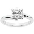 thumbnail image 1 of IGI Certified 2 Carat Cushion Shape Lab Grown Diamond Engagement Ring | 14K White Gold | Seraphina Twist Prongs Solitaire Diamond Ring | FG-VS1-VS2 Quality Friendly Diamonds, 1 of 6