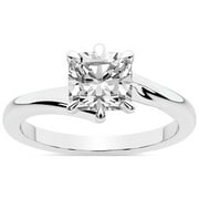 IGI Certified 2 Carat Cushion Shape Lab Grown Diamond Engagement Ring | 14K White Gold | Seraphina Twist Prongs Solitaire Diamond Ring | FG-VS1-VS2 Quality Friendly Diamonds