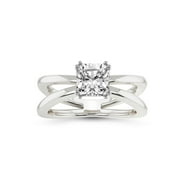 IGI Certified 2 Carat Cushion Shape Lab Grown Diamond Engagement Ring | 14K White Gold | Stella Criss Cross Solitaire Lab Diamond Ring | FG-VS1-VS2 Quality Friendly Diamonds