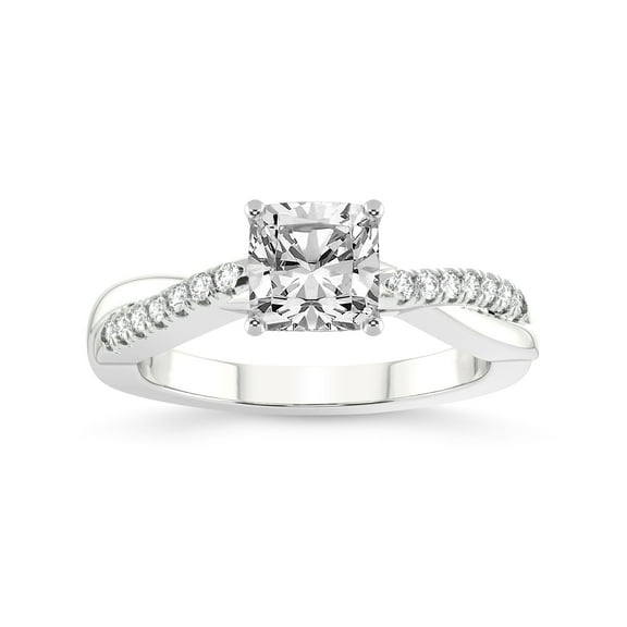 2 Carat IGI Certified Cushion Shape Lab Grown Diamond Engagement Ring | 14K White Gold | Twisted Vine Lab Diamond Ring | FG-VS1-VS2 Quality Friendly Diamonds