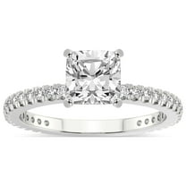 2 Carat IGI Certified Cushion Shape Lab Grown Diamond Engagement Ring | 14K White Gold | Zoey Eternity Lab Diamond Ring | FG-VS1-VS2 Quality Friendly Diamonds