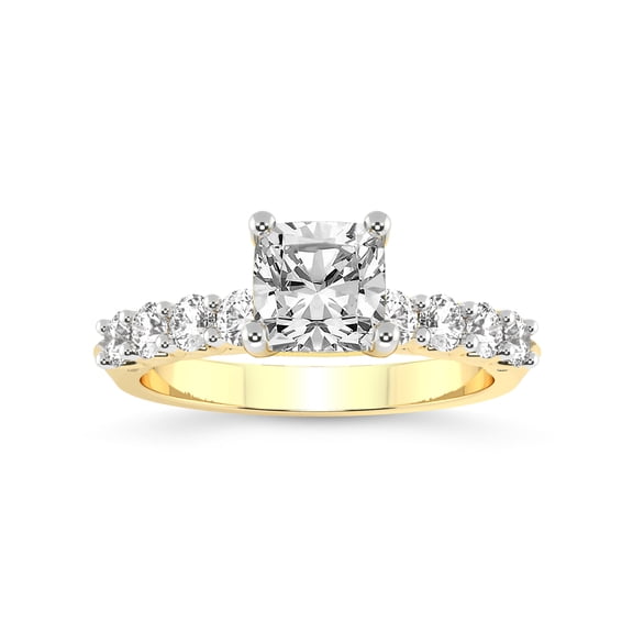 IGI Certified 2 Carat Cushion Shape Lab Grown Diamond Engagement Ring | 14K White Gold | Cassidy Entwined Prongs Lab Diamond Ring | FG-VS1-VS2 Quality Friendly Diamonds