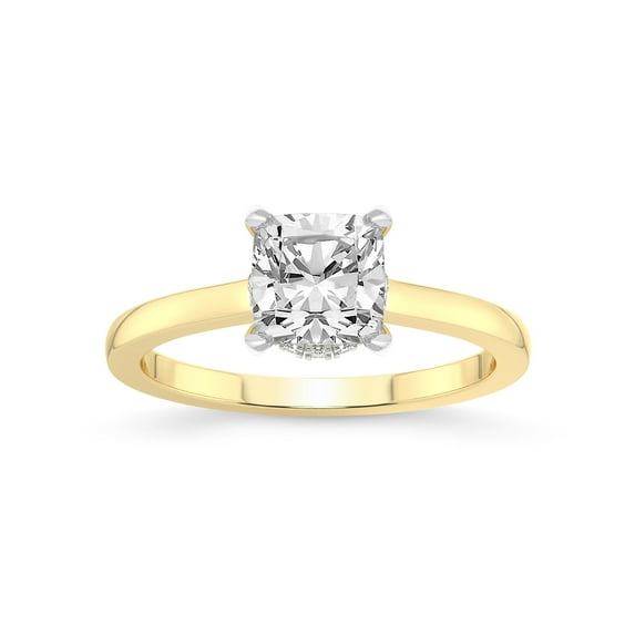 2 Carat IGI Certified Cushion Shape Lab Grown Diamond Engagement Ring | 14K Yellow Gold | Mystic Secret Halo Lab Diamond Ring | FG-VS1-VS2 Quality Friendly Diamonds