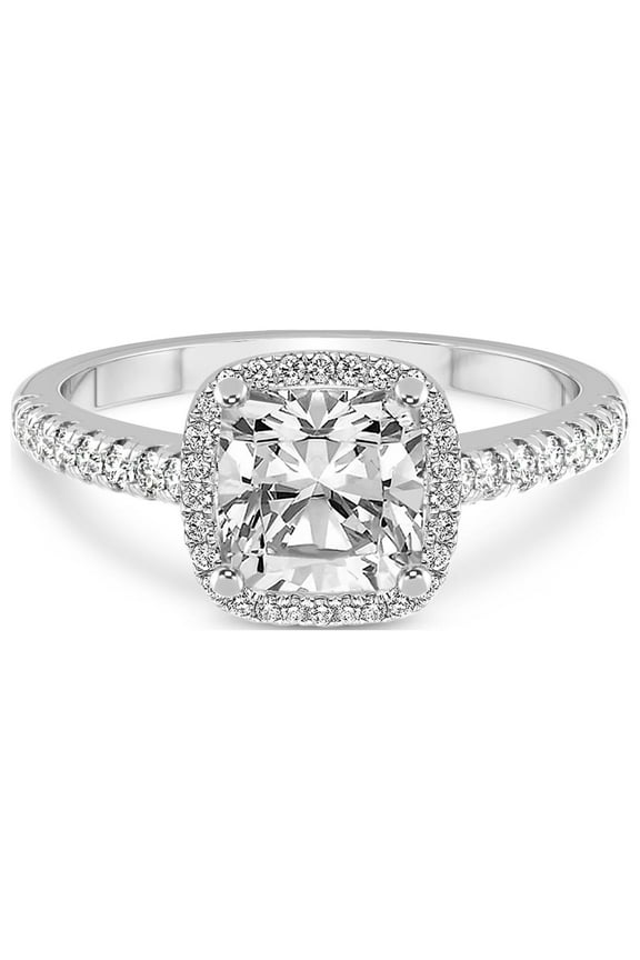 2 Carat | IGI Certified Cushion Shape Lab Grown Diamond Engagement Ring For Women | 14K White Gold | Lab Created Anastasia Halo Diamond Engagement Ring | FG-VS1-VS2 Quality