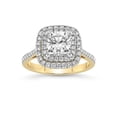 thumbnail image 1 of 2 Carat | IGI Certified Cushion Shape Lab Grown Diamond Engagement Ring For Women | 14K Yellow Gold | Lab Created Arya Double Halo Diamond Engagement Ring | FG-VS1-VS2 Quality, 1 of 5