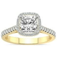 thumbnail image 1 of IGI Certified 2 Carat Cushion Shape Lab Grown Diamond Engagement Ring | 14K Yellow Gold | Glowing Globe Halo Diamond Ring | FG-VS1-VS2 Quality Friendly Diamonds, 1 of 6