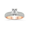 thumbnail image 1 of 2 Carat IGI Certified Emerald Shape Lab Grown Diamond Engagement Ring | 14K Rose Gold | Amira Luxe Secret Double Halo Lab Diamond Ring | FG-VS1-VS2 Quality Friendly Diamonds, 1 of 1