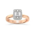 thumbnail image 1 of 2 Carat IGI Certified Emerald Shape Lab Grown Diamond Engagement Ring | 14K Rose Gold | Anna Hidden Accents Halo Lab Diamond Ring | FG-VS1-VS2 Quality Friendly Diamonds, 1 of 5