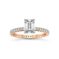 thumbnail image 1 of 2 Carat IGI Certified Emerald Shape Lab Grown Diamond Engagement Ring | 14K Rose Gold | Claire Full Eternity Lab Diamond Ring | FG-VS1-VS2 Quality Friendly Diamonds, 1 of 1