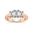 thumbnail image 1 of IGI Certified 2 Carat Emerald Shape Lab Grown Diamond Engagement Ring | 14K Rose Gold | Lauren Three stone Emerald Shape Side Lab Diamond Ring | FG-VS1-VS2 Quality Friendly Diamonds, 1 of 6