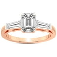 thumbnail image 1 of 2 Carat IGI Certified Emerald Shape Lab Grown Diamond Engagement Ring | 14K Rose Gold | Madison Three Stone Side Baguette Diamond Lab Diamond Ring | FG-VS1-VS2 Quality Friendly Diamonds, 1 of 5