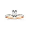 thumbnail image 1 of 2 Carat IGI Certified Emerald Shape Lab Grown Diamond Engagement Ring | 14K Rose Gold | Serena Eternity Lab Diamond Ring | FG-VS1-VS2 Quality Friendly Diamonds, 1 of 5