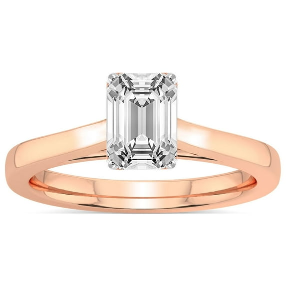 2 Carat IGI Certified Emerald Shape Lab Grown Diamond Engagement Ring | 14K Rose Gold | Shye Petal Solitaire Lab Diamond Ring | FG-VS1-VS2 Quality Friendly Diamonds