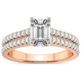 thumbnail image 1 of 2 Carat IGI Certified Emerald Shape Lab Grown Diamond Engagement Ring | 14K Rose Gold | Tosca Secret Halo Double Band Lab Diamond Ring | FG-VS1-VS2 Quality Friendly Diamonds, 1 of 1