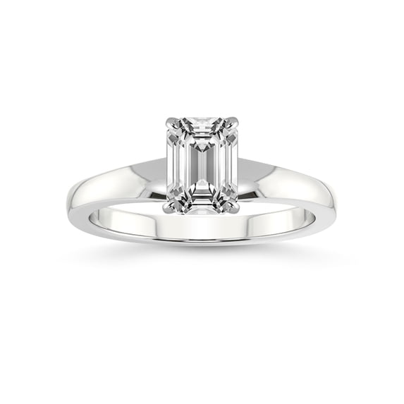 2 Carat IGI Certified Emerald Shape Lab Grown Diamond Engagement Ring | 14K White Gold | Arielle Solitaire Lab Diamond Ring | FG-VS1-VS2 Quality Friendly Diamonds