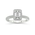 thumbnail image 1 of 2 Carat IGI Certified Emerald Shape Lab Grown Diamond Engagement Ring | 14K White Gold |Klarissa Halo Diamond Eternity Lab Diamond Ring | FG-VS1-VS2 Quality Friendly Diamonds, 1 of 5
