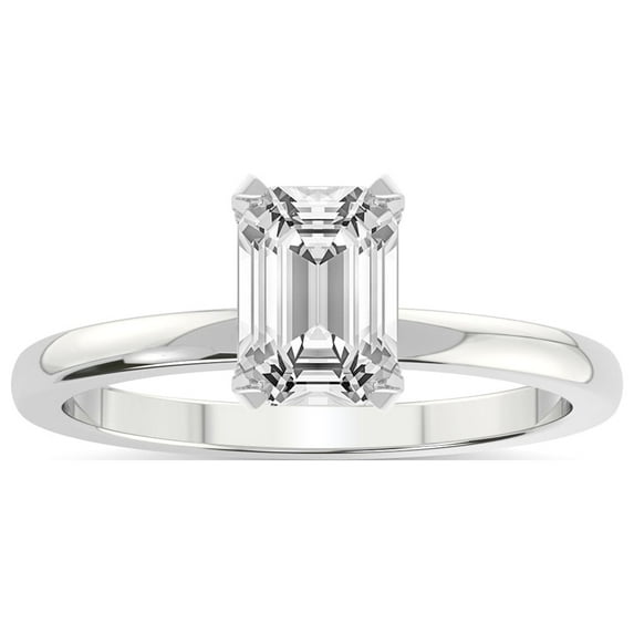IGI Certified 2 Carat Emerald Shape Lab Grown Diamond Engagement Ring | 14K White Gold |Lyla Hidden Accents SolitaireLab Diamond Ring | FG-VS1-VS2 Quality Friendly Diamonds