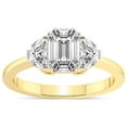 thumbnail image 1 of 2 Carat IGI Certified Emerald Shape Lab Grown Diamond Engagement Ring | 14K Yellow Gold | Antonia Three Stone Half Moonset Diamond Ring | FG-VS1-VS2 Quality Friendly Diamonds, 1 of 5