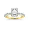 thumbnail image 1 of 2 Carat IGI Certified Emerald Shape Lab Grown Diamond Engagement Ring | 14K Yellow Gold | Lumina Halo Diamond Eternity Lab Diamond Ring | FG-VS1-VS2 Quality Friendly Diamonds, 1 of 1