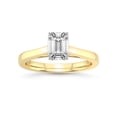 thumbnail image 1 of 2 Carat IGI Certified Emerald Shape Lab Grown Diamond Engagement Ring | 14K Yellow Gold | Shye Petal Solitaire Lab Diamond Ring | FG-VS1-VS2 Quality Friendly Diamonds, 1 of 4