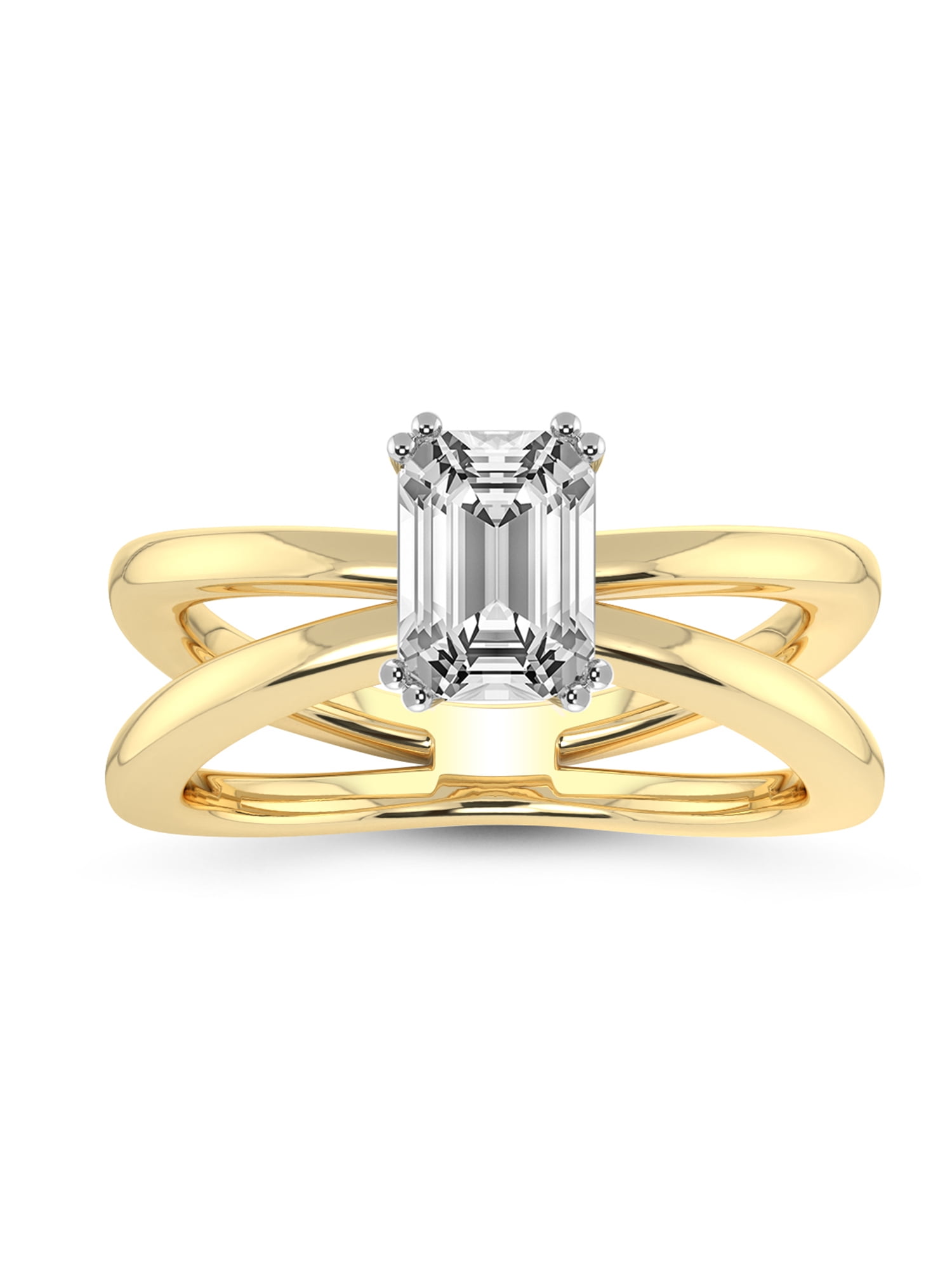 IGI Certified 2 Carat Emerald Shape Lab Grown Diamond Engagement Ring ...