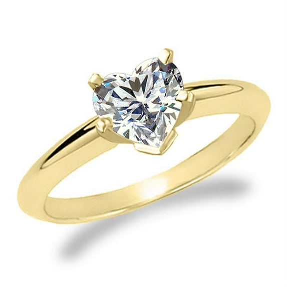 2 Carat IGI Certified Heart Cut Lab Grown Diamond 14K Yellow Gold Solitaire Engagement Ring Size 10 (G-H Color, VS2 Clarity)