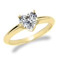 thumbnail image 1 of 2 Carat IGI Certified Heart Cut Lab Grown Diamond 14K Yellow Gold Solitaire Engagement Ring Size 9 (G-H Color, VS2 Clarity), 1 of 4