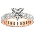 thumbnail image 1 of 2 Carat IGI Certified Heart Shape Lab Grown Diamond Engagement Ring | 14K Rose Gold | Celeste Side Oval Diamond Eternity Lab Diamond Ring | FG-VS1-VS2 Quality Friendly Diamonds, 1 of 5