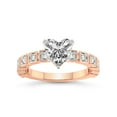 thumbnail image 1 of 2 Carat IGI Certified Heart Shape Lab Grown Diamond Engagement Ring | 14K Rose Gold | Cheryl Side Stone Lab Diamond Ring | FG-VS1-VS2 Quality Friendly Diamonds, 1 of 5