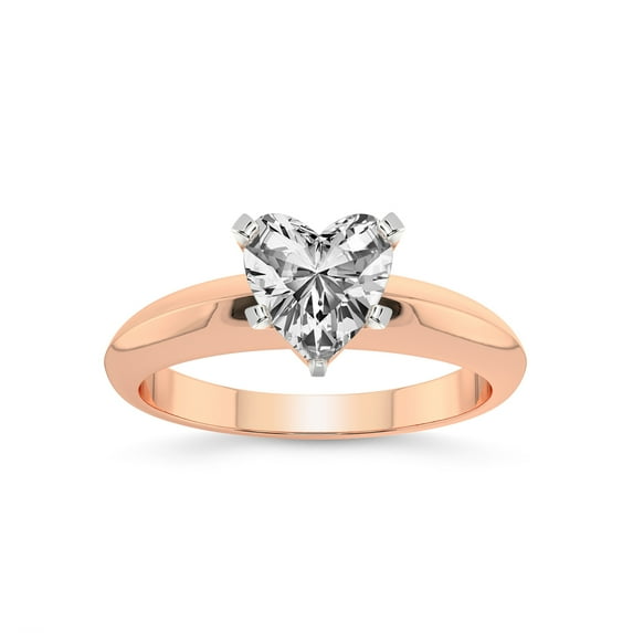 2 Carat IGI Certified Heart Shape Lab Grown Diamond Engagement Ring | 14K Rose Gold |Eloise Solitaire Knife Edge Lab Diamond Ring | FG-VS1-VS2 Quality Friendly Diamonds