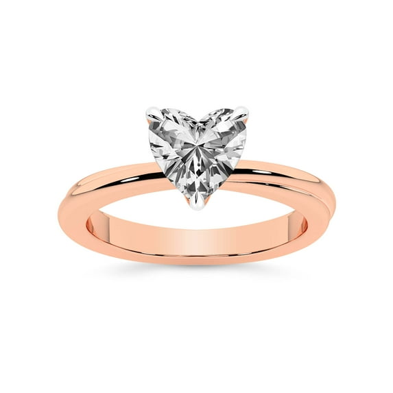 2 Carat IGI Certified Heart Shape Lab Grown Diamond Engagement Ring | 14K Rose Gold | Juniper Crossover Solitaire Diamond Ring | FG-VS1-VS2 Quality Friendly Diamonds