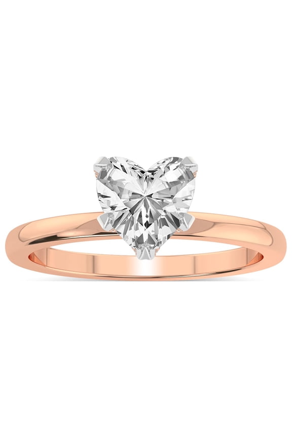 IGI Certified 2 Carat Heart Shape Lab Grown Diamond Engagement Ring | 14K Rose Gold |Lyla Hidden Accents SolitaireLab Diamond Ring | FG-VS2-VS2 Quality Friendly Diamonds
