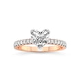 thumbnail image 1 of 2 Carat IGI Certified Heart Shape Lab Grown Diamond Engagement Ring | 14K Rose Gold | Serena Eternity Lab Diamond Ring | FG-VS1-VS2 Quality Friendly Diamonds, 1 of 5