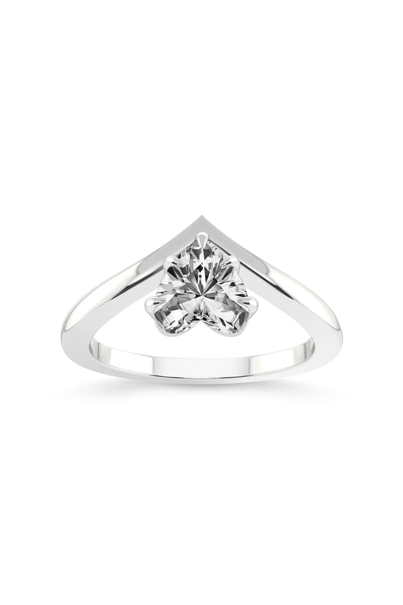 IGI Certified 2 Carat Heart Shape Lab Grown Diamond Engagement Ring | 14K White Gold | Janes Chevron Lab Diamond Ring | FG-VS2-VS2 Quality Friendly Diamonds