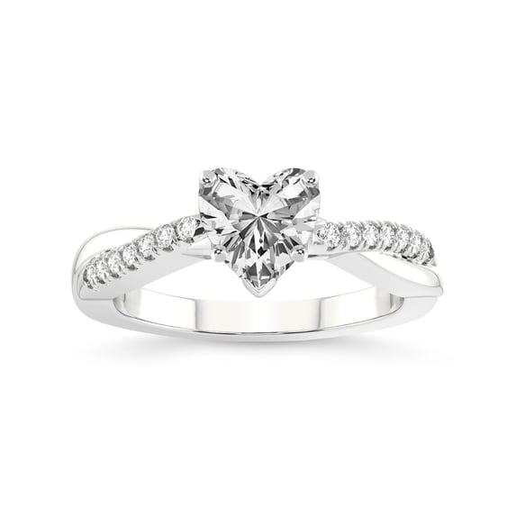 2 Carat IGI Certified Heart Shape Lab Grown Diamond Engagement Ring | 14K White Gold | Twisted Vine Lab Diamond Ring | FG-VS1-VS2 Quality Friendly Diamonds