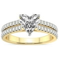 thumbnail image 1 of 2 Carat IGI Certified Heart Shape Lab Grown Diamond Engagement Ring | 14K Yellow Gold | Tosca Secret Halo Double Band Lab Diamond Ring | FG-VS1-VS2 Quality Friendly Diamonds, 1 of 1