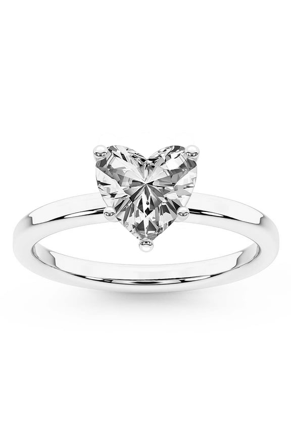 IGI Certified 2 Carat Heart Shape Lab Grown Diamond Engagement Ring | 14K White Gold | Solitaire Diamond Ring | FG-VS2-VS2 Quality Friendly Diamonds
