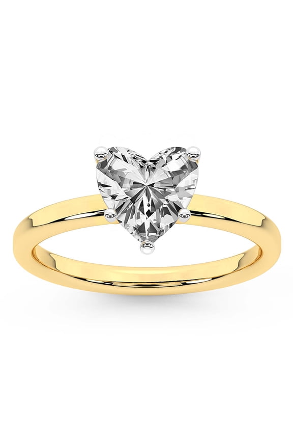 IGI Certified 2 Carat Heart Shape Lab Grown Diamond Engagement Ring | 14K Yellow Gold | Solitaire Diamond Ring | FG-VS2-VS2 Quality Friendly Diamonds