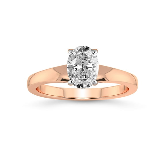 2 Carat IGI Certified Oval Shape Lab Grown Diamond Engagement Ring | 14K Rose Gold | Arielle Solitaire Lab Diamond Ring | FG-VS1-VS2 Quality Friendly Diamonds