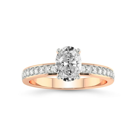 2 Carat IGI Certified Oval Shape Lab Grown Diamond Engagement Ring | 14K Rose Gold |Charm Of Love Eternity Lab Diamond Ring | FG-VS1-VS2 Quality Friendly Diamonds