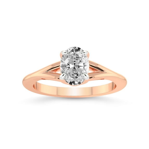2 Carat IGI Certified Oval Shape Lab Grown Diamond Engagement Ring | 14K Rose Gold | Cynthia Split Shank Lab Diamond Ring | FG-VS1-VS2 Quality Friendly Diamonds