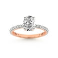 thumbnail image 1 of 2 Carat IGI Certified Oval Shape Lab Grown Diamond Engagement Ring | 14K Rose Gold | Emily Eternity Lab Diamond Ring | FG-VS1-VS2 Quality Friendly Diamonds, 1 of 6