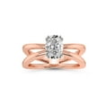 thumbnail image 1 of IGI Certified 2 Carat Oval Shape Lab Grown Diamond Engagement Ring | 14K Rose Gold | Stella Criss Cross Solitaire Lab Diamond Ring | FG-VS1-VS2 Quality Friendly Diamonds, 1 of 6