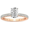 thumbnail image 1 of 2 Carat IGI Certified Oval Shape Lab Grown Diamond Engagement Ring | 14K Rose Gold | Zoey Six Prong Eternity Lab Diamond Ring | FG-VS1-VS2 Quality Friendly Diamonds, 1 of 5