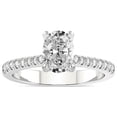 thumbnail image 1 of 2 Carat IGI Certified Oval Shape Lab Grown Diamond Engagement Ring | 14K White Gold | Amy Tapered Eternity Lab Diamond Ring | FG-VS1-VS2 Quality Friendly Diamonds, 1 of 5