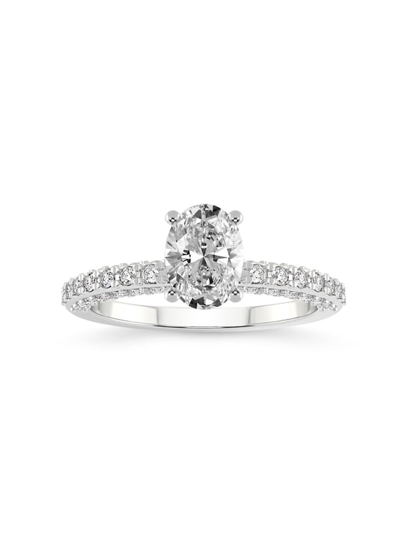 2 Carat IGI Certified Oval Shape Lab Grown Diamond Engagement Ring | 14K White Gold | Atria Secret Double Halo Lab Diamond Ring | FG-VS1-VS2 Quality Friendly Diamonds