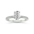 thumbnail image 1 of 2 Carat IGI Certified Oval Shape Lab Grown Diamond Engagement Ring | 14K White Gold | Claire Full Eternity Lab Diamond Ring | FG-VS1-VS2 Quality Friendly Diamonds, 1 of 5