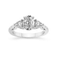 thumbnail image 1 of 2 Carat IGI Certified Oval Shape Lab Grown Diamond Engagement Ring | 14K White Gold | Leona Three stone Side Pear Shape Lab Diamond Ring | FG-VS1-VS2 Quality Friendly Diamonds, 1 of 5