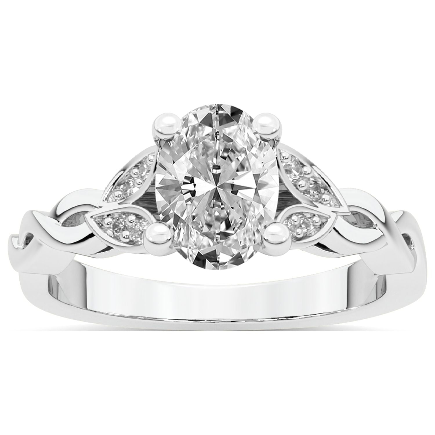 2 Carat IGI Certified Oval Shape Lab Grown Diamond Engagement Ring
